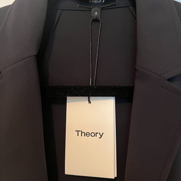 😮NWT - THEORY Casual Blazer K - Sz 2 - MSRP $440 Precision Ponte Black L0827114 - Picture 5 of 9